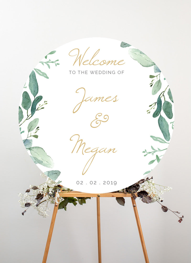 Botanical Geo Wedding Sign by Heather P.