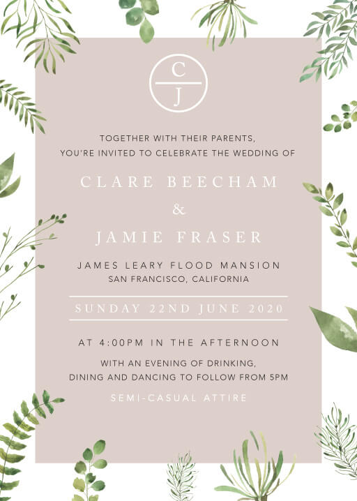 Botanical Fun Wedding Invitations by Joy