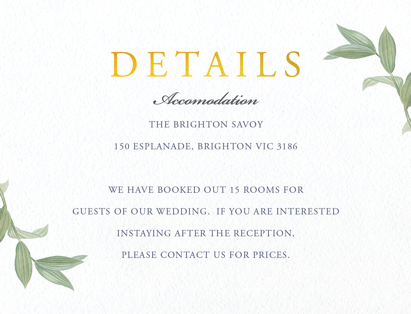 Branch Information Card by Kaydi B.