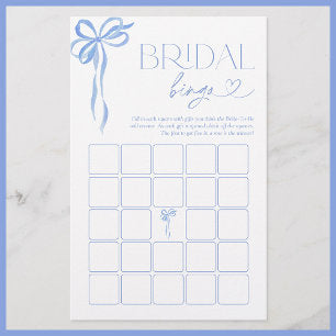 Bridal Bingo Blue Bow Bridal Shower Game
