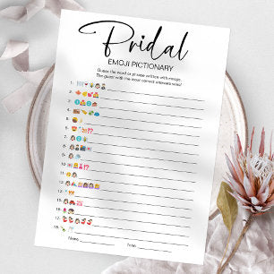 Bridal Shower Emoji Pictionary Game Invitation