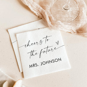 Bridal Shower Napkins Modern Minimalist