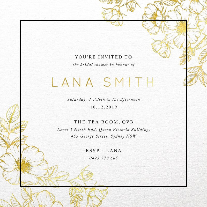 Floral BorderBridal Shower Invitation by Amelia S.