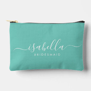 Bridesmaid Gift Blue Aqua Accessory Pouch