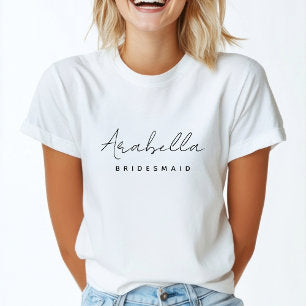 Bridesmaid Modern Minimalist Script Bachelorette T-Shirt