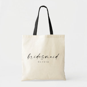 Bridesmaid Tote Bag Modern Script