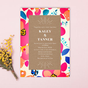 Bright Cutouts Cardstock Abstract Wedding Invitation