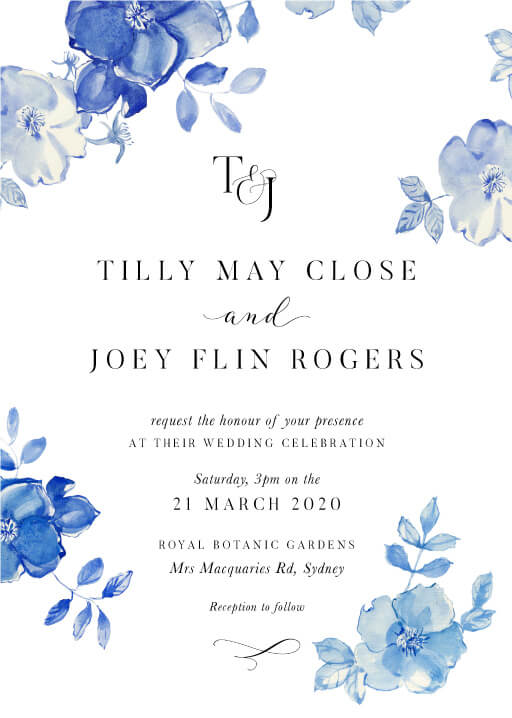 British Floral Wedding Invitations by Amelia S.