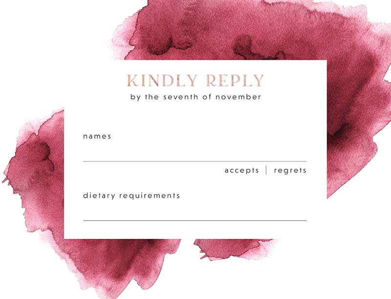 Burgundy Burst RSVP Cards by Putri N.