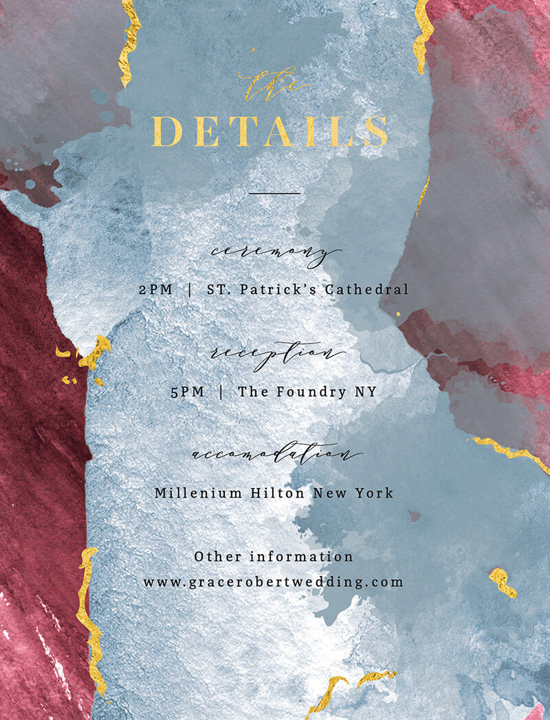 Burgundy Blue Information Card by Yunita Y.