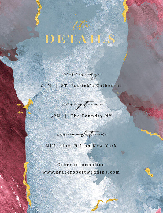 Burgundy Blue Information Card by Yunita Y.