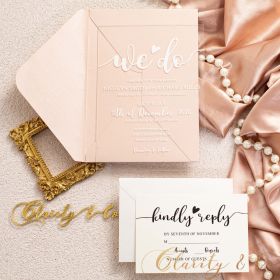 Creative Modern We Do Acrylic Wedding Invitations CA051