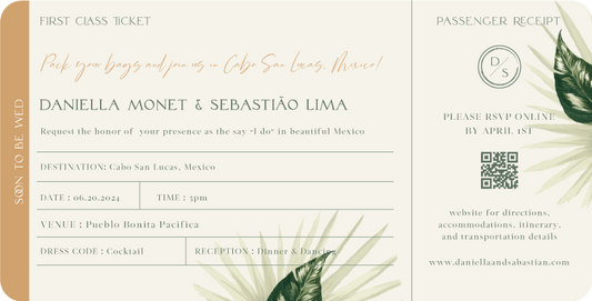 Cabo Tropical Wedding Invitations by Zhay S.