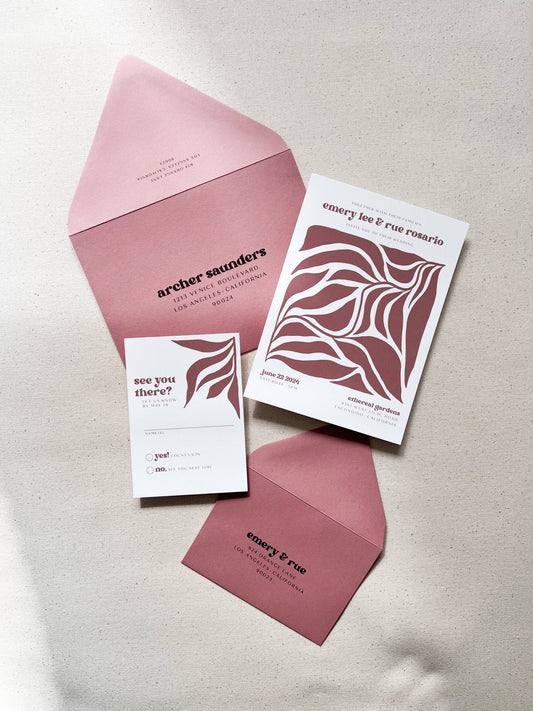 Abstract Florals Invitation Package
