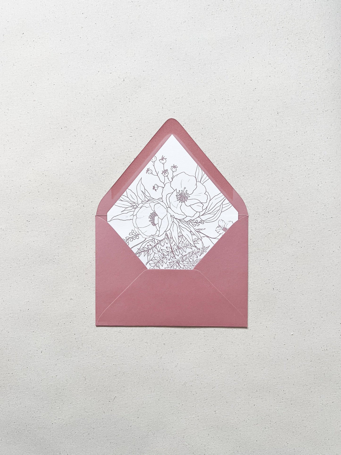 Boho Wildflower Illustrations Envelope Liner