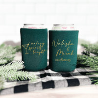 Making Spirits Bright Personalized Wedding Can Coolers