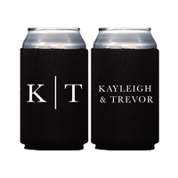 First Names and Initials Wedding Can Coolers