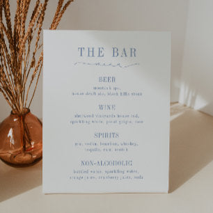 CAPE COD Coastal Blue Bar Menu List Pedestal Sign