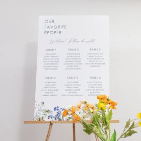 Captivating Florals: White Acrylic Seating Chart CS129