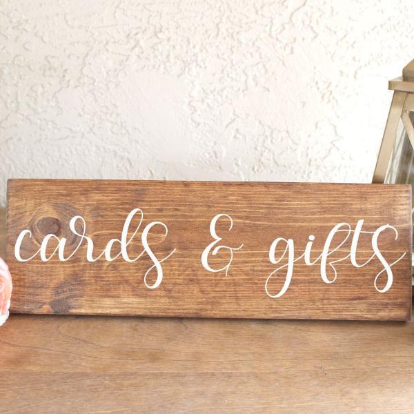 Cards and Gifts Wooden Gift Table Sign