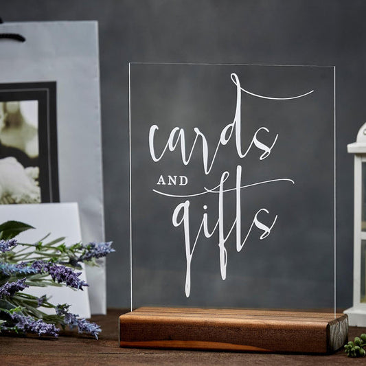Cards & Gifts Acrylic Wedding or Bridal Shower Sign