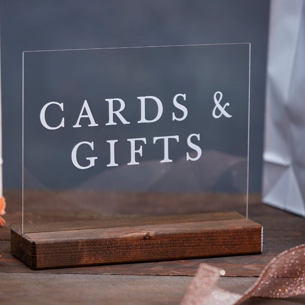 Cards & Gifts Minimalist Modern Acrylic Wedding or Event Sign