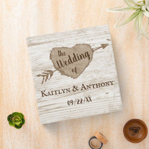 Carved Heart Tree Wedding Photo Album 3 Ring Binder