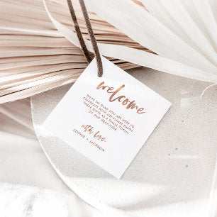 Casual Script Wedding Welcome Gift Bag or Basket Favor Tags