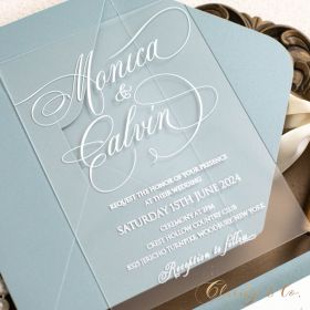 Clear Acrylic Wedding Table Sign - Welcome to Our Wedding