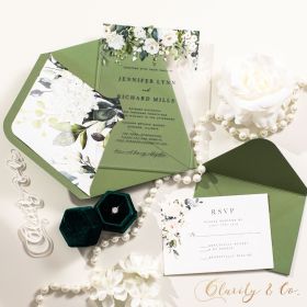 Unique Rustic Greenery Acrylic Wedding Invitations CAX058
