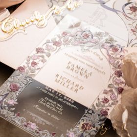 Clear Acrylic Wedding Table Sign - Welcome to Our Wedding