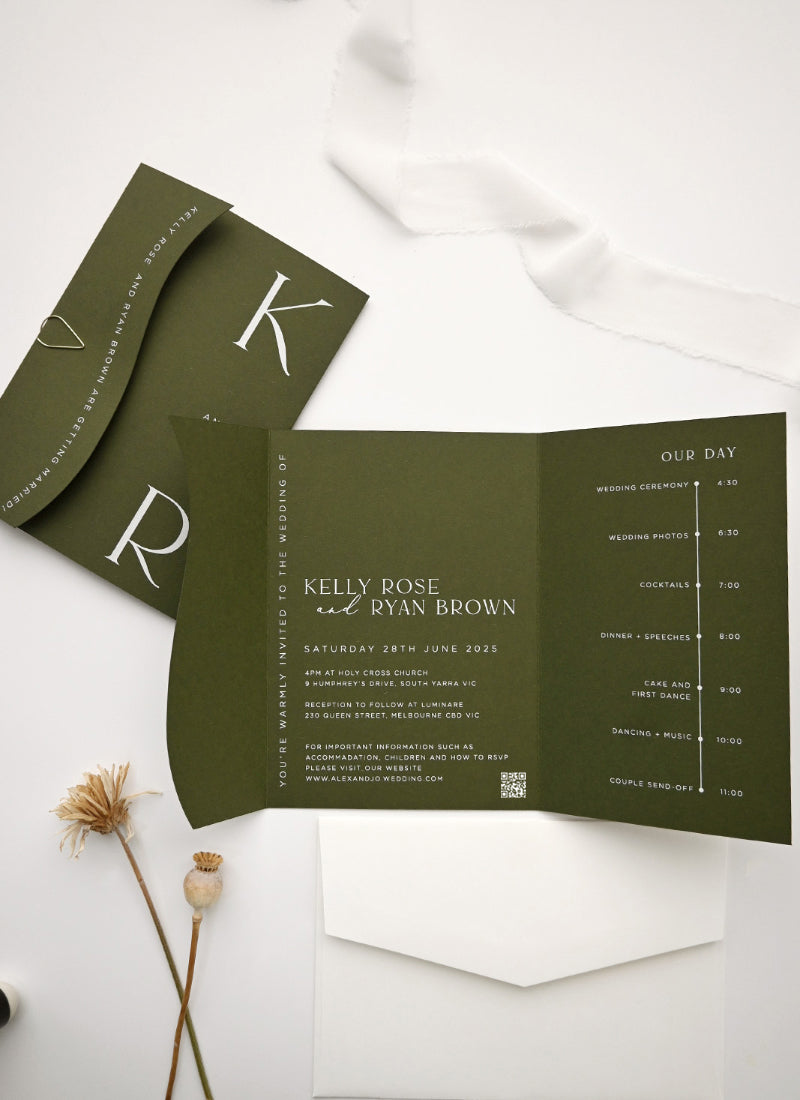 Celadon Wedding Invitations by Shab M.
