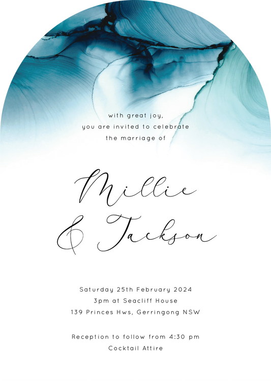 Cerulean Wedding Invitations by Amber B.