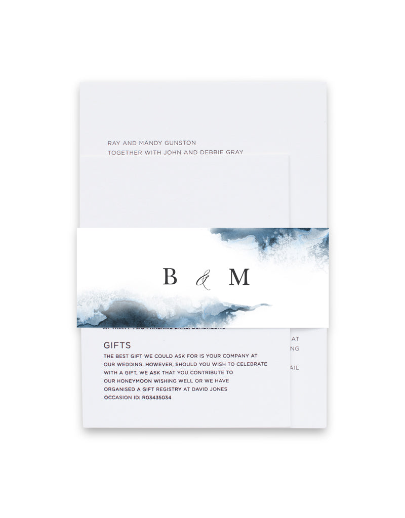 Cerulean Blush Invitation Belly Band by Joy