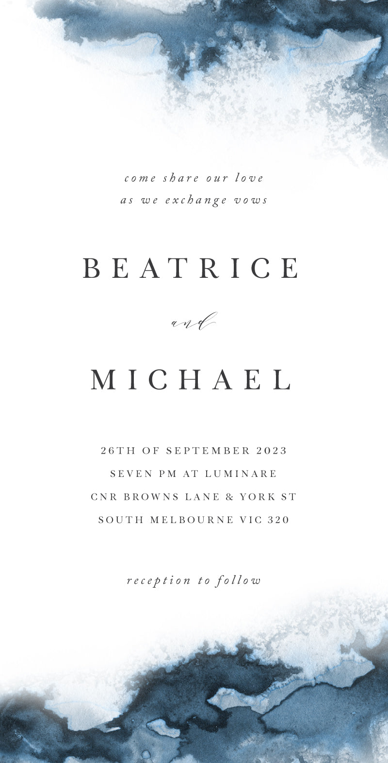 Cerulean Blush Wedding Invitations by Joy