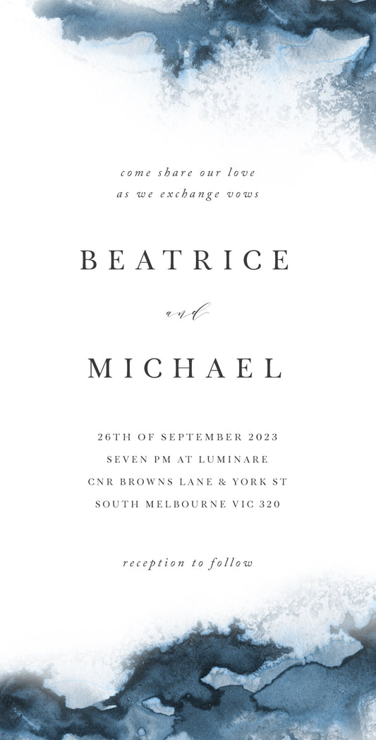 Cerulean Blush Wedding Invitations by Joy