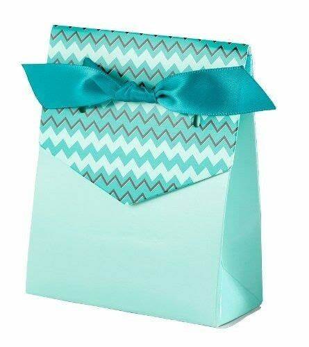 Teal Chevron Tent Favor Box 3 X 3 1/4" (Only 50 Left In Stock)