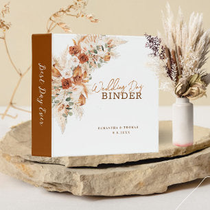 Chic Bohemian Modern Minimal Script Wedding Binder