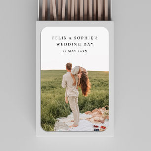 Chic Wedding Favor Minimalist Elegant Photo Matchboxes