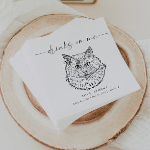 CHOOSE YOUR CAT Modern Pet Wedding Napkins