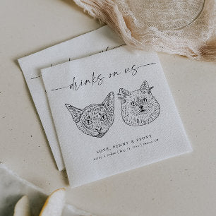 CHOOSE YOUR CATS Modern Pet Wedding Napkins