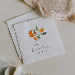 Citrus Bridal Shower Napkins, Orange Theme Napkins