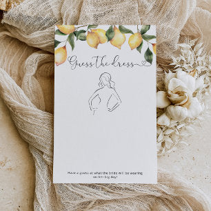Citrus lemon Guess the dress bridal shower game