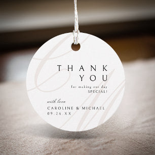 Classic Elegance Script monogram wedding favor Favor Tags