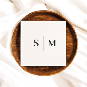 Classic Ivory Monogram Wedding Napkins
