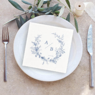 Classic Victorian French Wedding Monogram Napkins