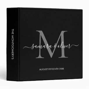 Classy Monogram Wedding Album 3 Ring Binder