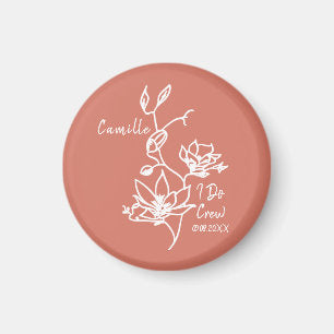 Colorful Rustic I Do Crew Bridesmaid Bridal Party Magnet