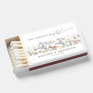 Colorful Spring Wildflower Meadow Garden Wedding Matchboxes