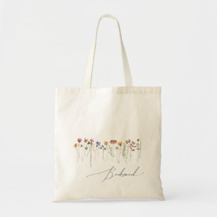 Colorful Wildflower Bridesmaid Tote Bag